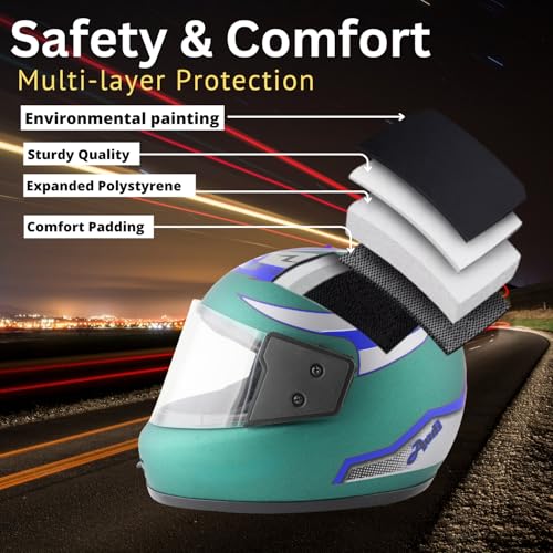 Image of Sage Square Audi Kimi Full Face Helmet | ISI Certified | Clear Visor | Ultra Comfort Inner Padding Extra Comfort & Stylish