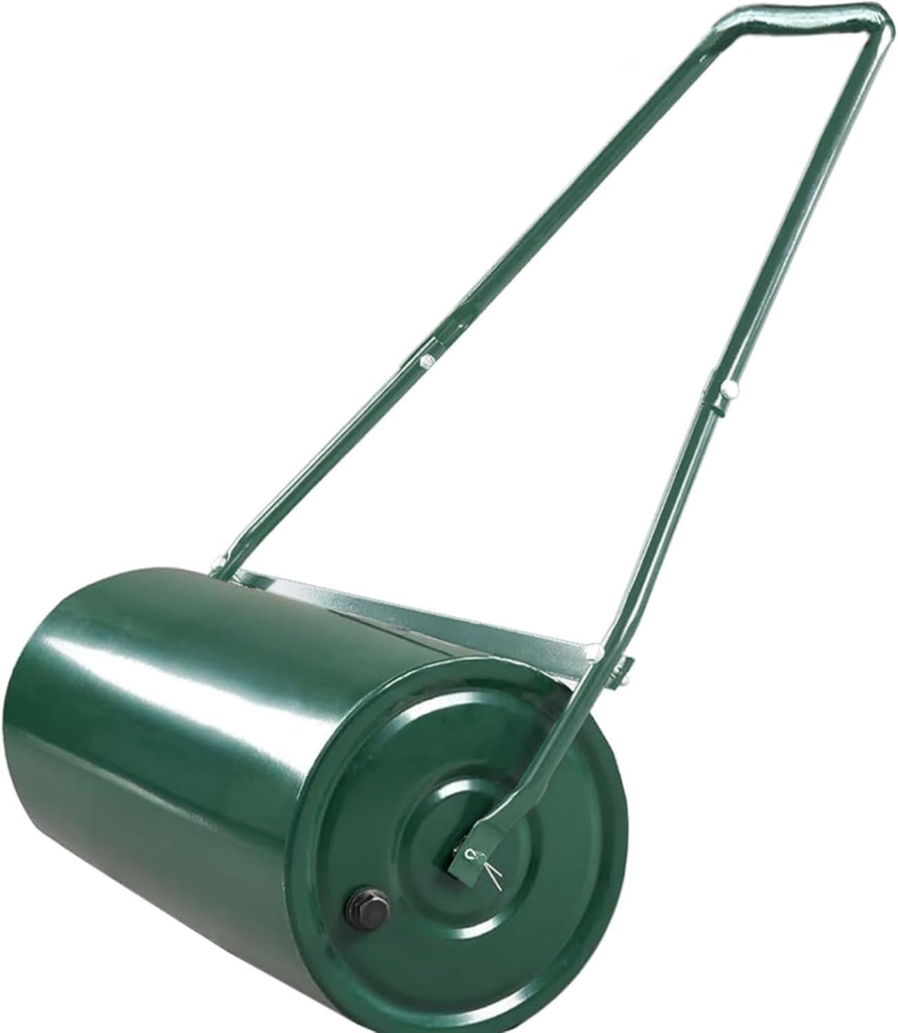 GarveeLife Rodillo de césped de 50 cm, Relleno de Arena y Agua, 40 l, ø 32 x 60 cm, Resistente Tejido de Acero, Rodillo de Fondo con Mango en U, Rodillo de césped para jardín, Granja, Parque y