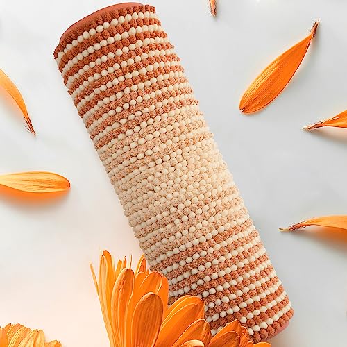 BSICPRO Bathroom Rugs Bath Mat Rug for Bathroom Non Slip 17 x 24 Inches Water Absorbent Chenille Floor Mats Machine Washable (Pumpkin Orange)