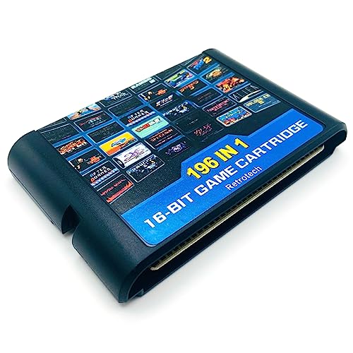 Image of Retrotech 196 In 1 V2 Multi Game Cartridge For Sega Genesis Console - Includes Retrotech Printed Instructions