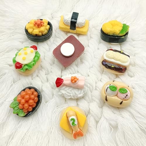 10 Imánes decorativos 3D mini sushi en resina miniatura 6