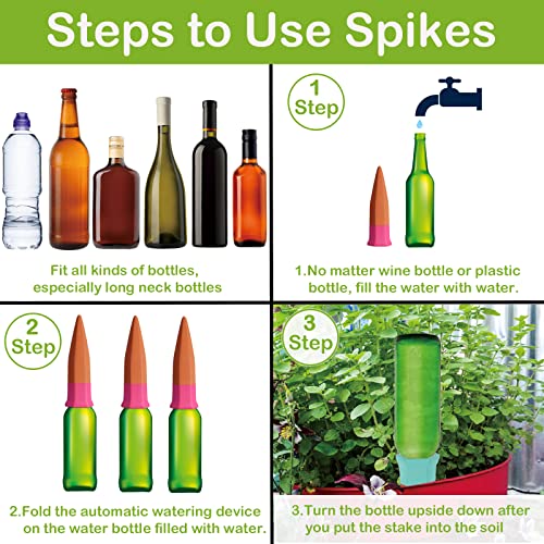 10 Pack Plant Watering Devices, Deecoo Self Watering Spikes, Plant Waterer Self Watering Terracotta Spikes Automatically Water Your Indoor And Outdoor Plants While On Vacation #TOP4
