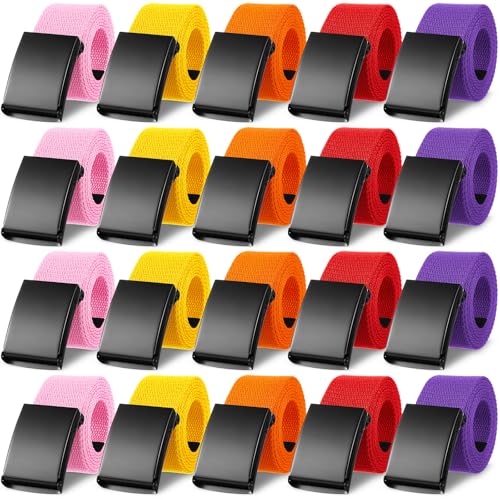 Image of Yahenda 20 Pcs Web Belt for Men Women Belt Adjustable Canvas girdle Golf Strap with Military Buckle Casual Web girdle