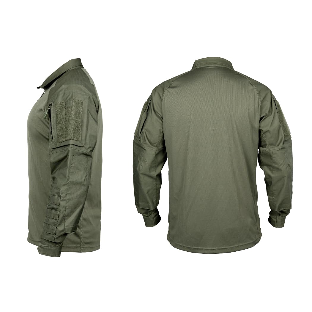 IDOGEAR Chemises De Combat Chemise Tactique à Manches Longues avec Coudières Chemises Militaires avec Poches Vêtements Airsoft Hauts
