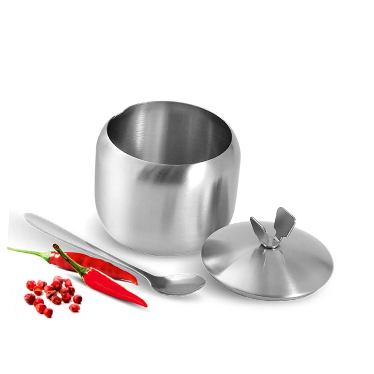 Amosfun 3 Pz Barattoli Di Conservazione Pentola Zuccheriere Contenitore Per La Conservazione Del Sale Vasetti Di Zucchero Contenitore Del Sale Zuccheriera Con Coperchio Silver