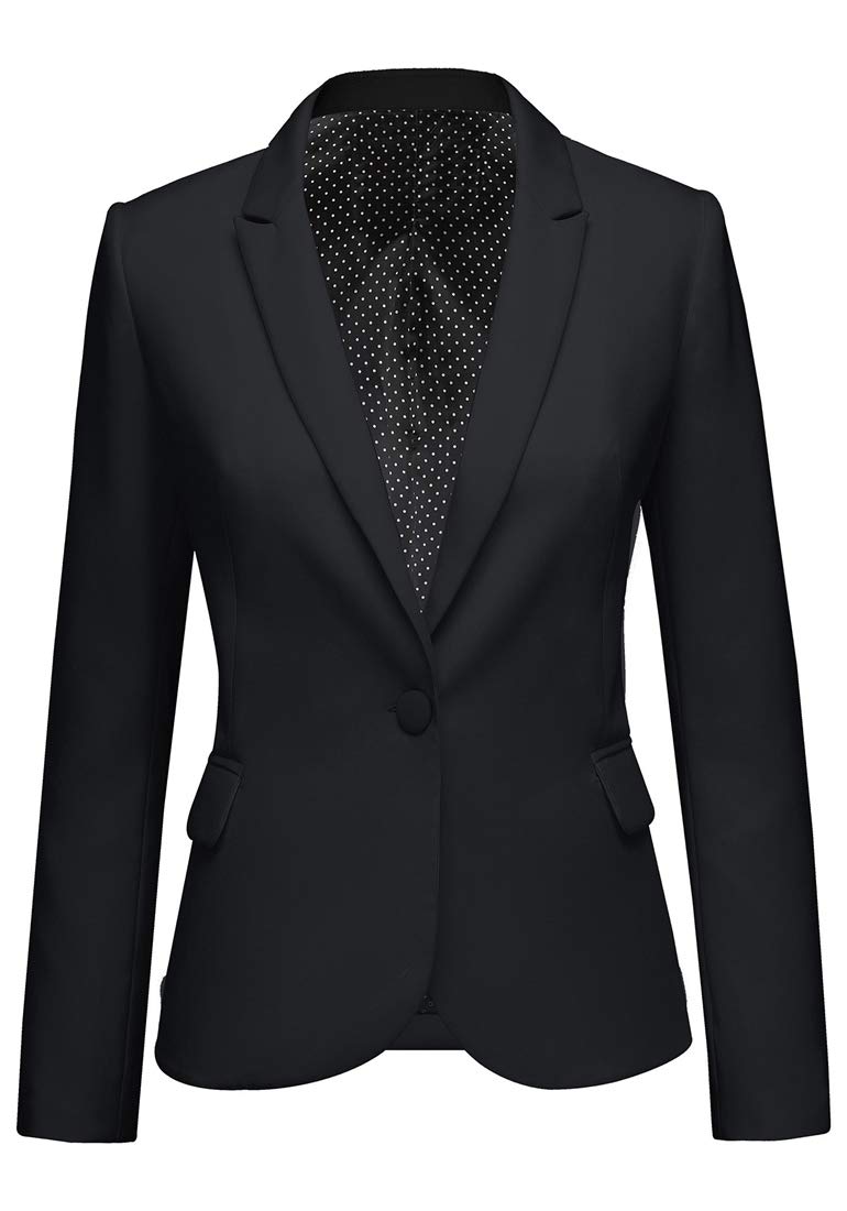Roskiky Damen Blaze Eingekerbter Blazer mit Revers Taschen und Knöpfe