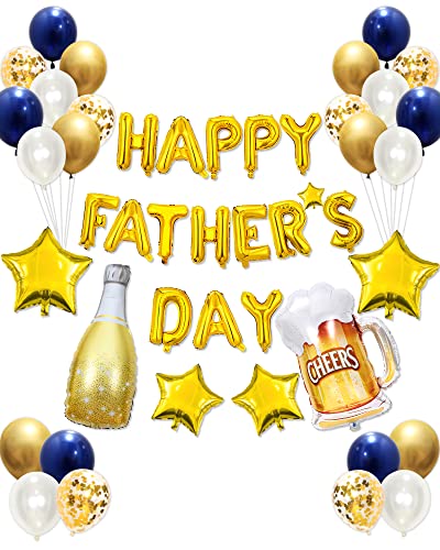 50 pcs Happy Father's Day Balloon Set Decorations for Party, Pack of Father's Day Banner Letters Party Supplies for Photo Booth Backdrop
