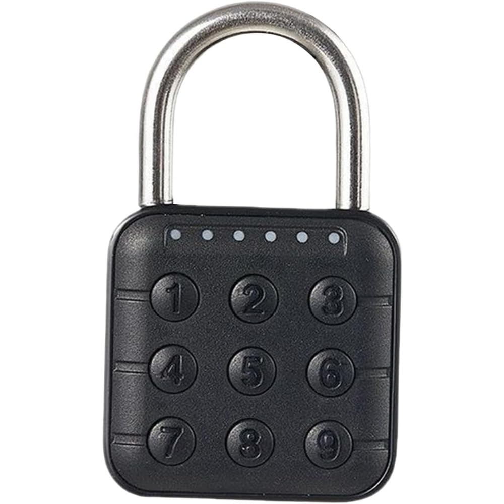 Lucchetto a combinazione con pulsante a pressione, 6 codici password, serratura digitale portatile resettabile, per armadietti, valigie, recinzioni, valigie