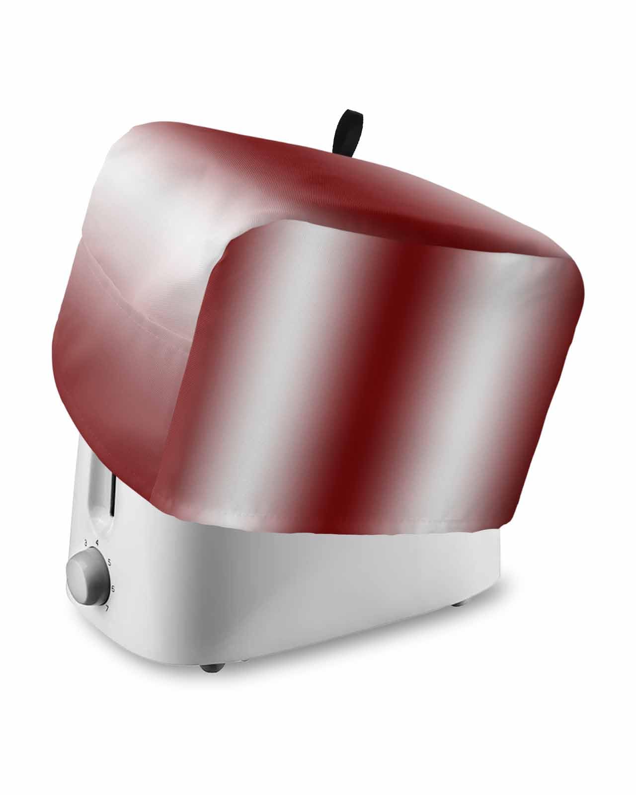 Red White Ombre Toaster Cover 4 Slice, Farmhouse Chic Minimalist Gradient Art Dustproof Bread Machine Oven Cover with Storage Pockets, Fits Most Kitchen Toasters Protector