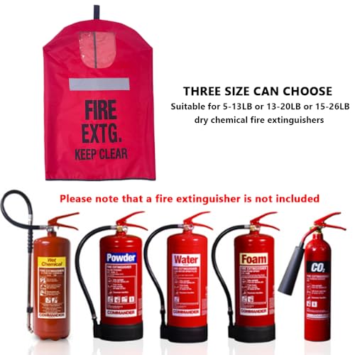 Image of Fire Extinguisher Cover with Reflective Strap, Heavy Duty Fire Protective Sleeve from scuffs & scratches Accessories, 1 Pcs, 17 inchWx22 inchL (5-13LB)