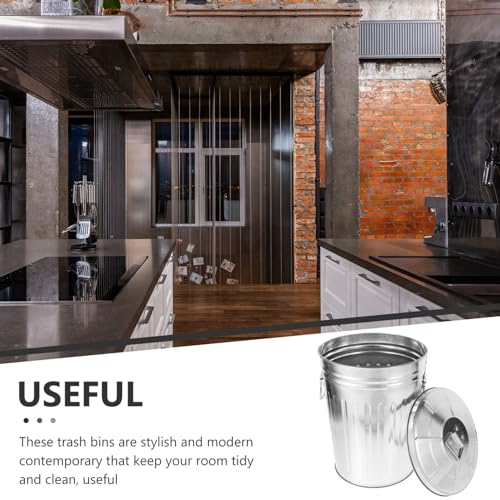 Caneca de basura rectangular de acero inoxidable 8L miniatura 4