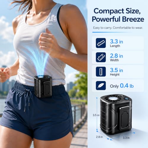 Image of ARCTICOOL Waist Fan Portable Fan with over 24H Working Time, 13000RPM Strong Airflow Wearable small Belt Fan Personal Waist Clip for Clothes Work Hiking Outdoor Jobsite