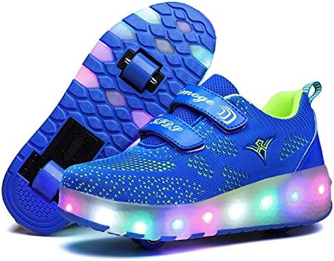 Nsasy Roller Shoes Girls Boys Wheel Shoes Kids Roller Skates Shoes LED Light Up Wheel Shoes for Kids for Kids for Children