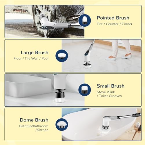 Image of Electric Spin Scrubber Accessories, 4 Brush Heads, Suitable for Dovety Cleaning Brush