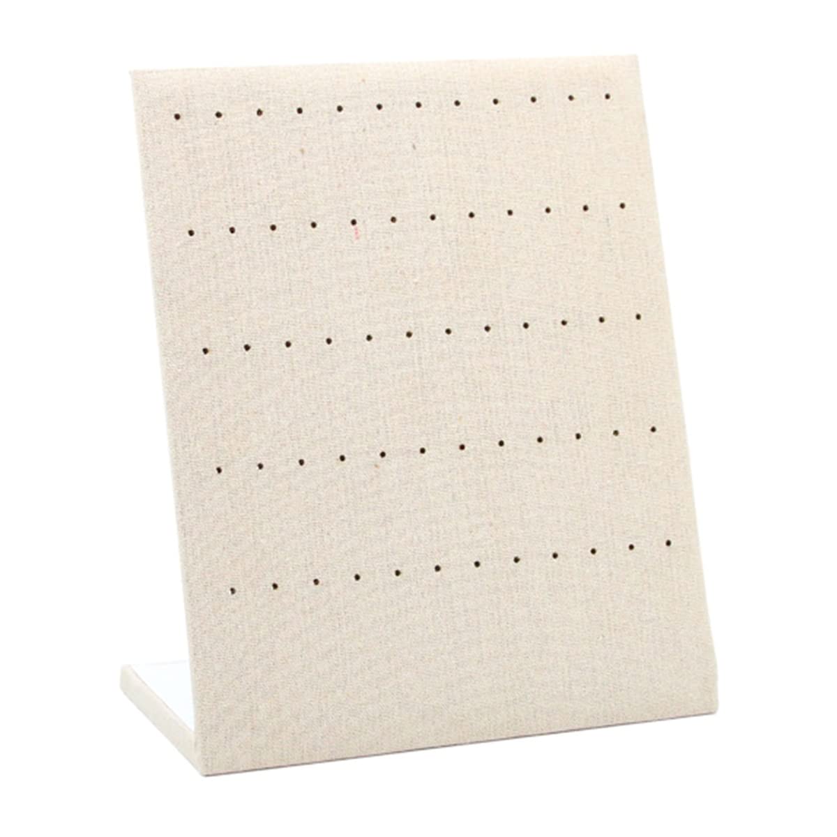 DXNB Earring Ear Studs Holder Jewelry Display Stand Velvet Countertop Storage Showcase Jewelry Rack Organizer Stand Portable (Color : Beige, Size : 60 Holes)