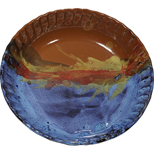 ALWAYS AZUL POTTERY Fluted Pie Pan in Azulscape Glaze - Handmade Pottery Ceramic Bakeware - Versatile Stoneware & Cookware - Baking Plate Great for Pies, Tarts, Quiche and More