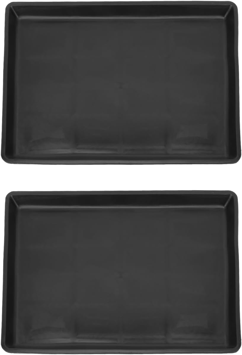 Cabilock 2Pcs Pet Cage Tray Dog Poop Pan Plastic Crate Pan Pet Potty Tray for Rabbit Cat Dog Kennel Litter 17.12X12.99X0.86In Easy Clean Leakproof