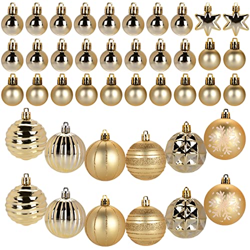 Weihnachtskugeln Grau und Silber, Christbaumkugeln aus Kunststoff 44er Set 3cm und 6cm, Weihnachtsbaumschmuck & Christbaumschmuck für Drinnen und Draußen Cover