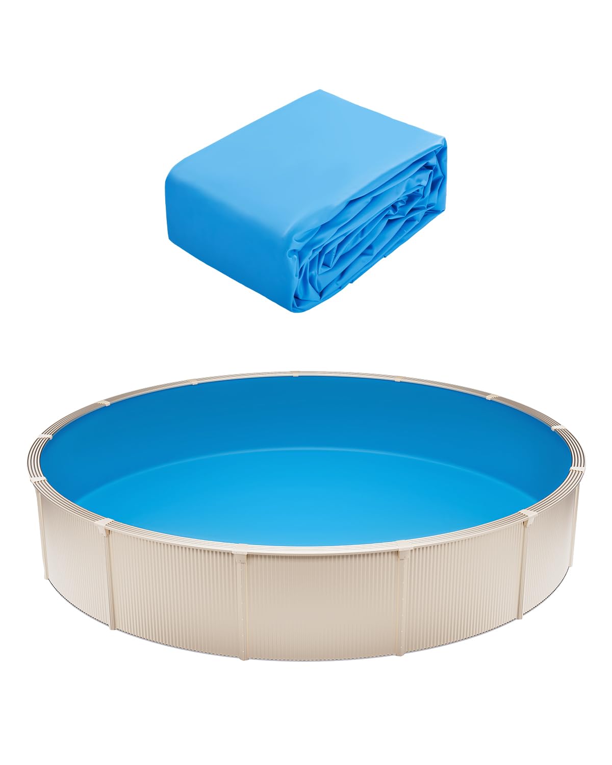 VEVOR Revestimiento para Piscina Redonda 350 cm Calibre Estándar Revestimiento de Vinilo para Piscina de Altura de Pared de 120 cm Revestimiento de Repuesto para Piscinas Elevadas, Color Sólido