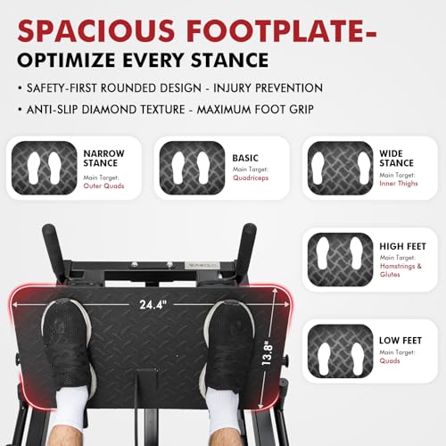 Image of Mikolo Leg Press Hack Squat Machine Combo, Leg Press Machines for Home Gym with Linear Bearing, Hack Squat Machine with Rear and Front Band Pegs, Leg Machine for Full Range Leg Training