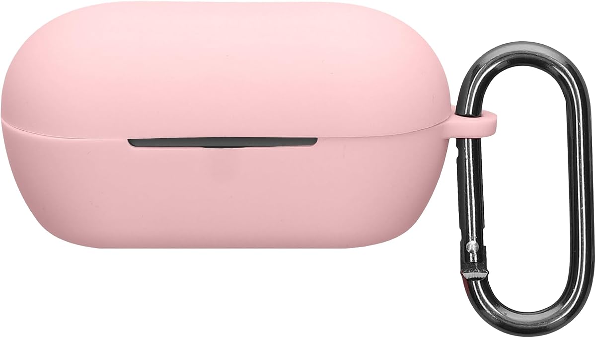 kwmobile Cover for Sony WF-C710N Case - Silicone Cover for Earbuds Charging Case - Protective Headphone Holder with Carabiner Clip - Dusty Pink