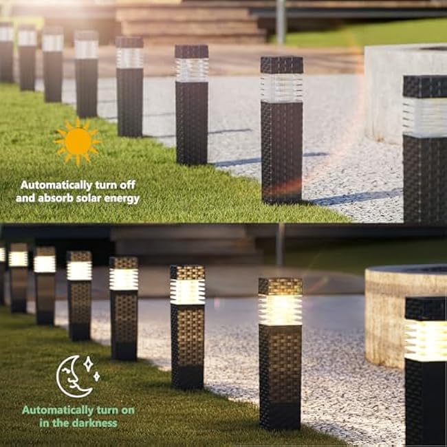6 Pack Outdoor Solar Pathway Lights - Solar Landscape Lights Outdoor Walkway Solar Garden Lights for Lawn, Path, Yard Decor (Warm White)