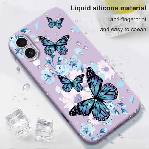 Coque iPhone 16 Plus silicone violet papillon aurore ultra fine LEECG - 6