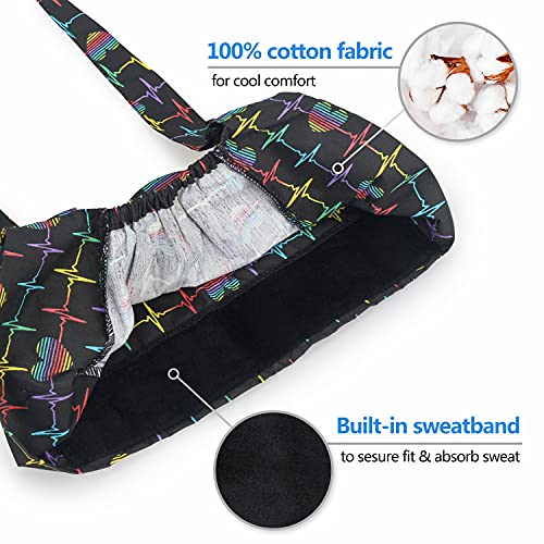 Image of ABAMERICA Working Caps with Button and Sweatband, Adjustable Working Hats for Women Men, One Size(Tie Back or Toggle)