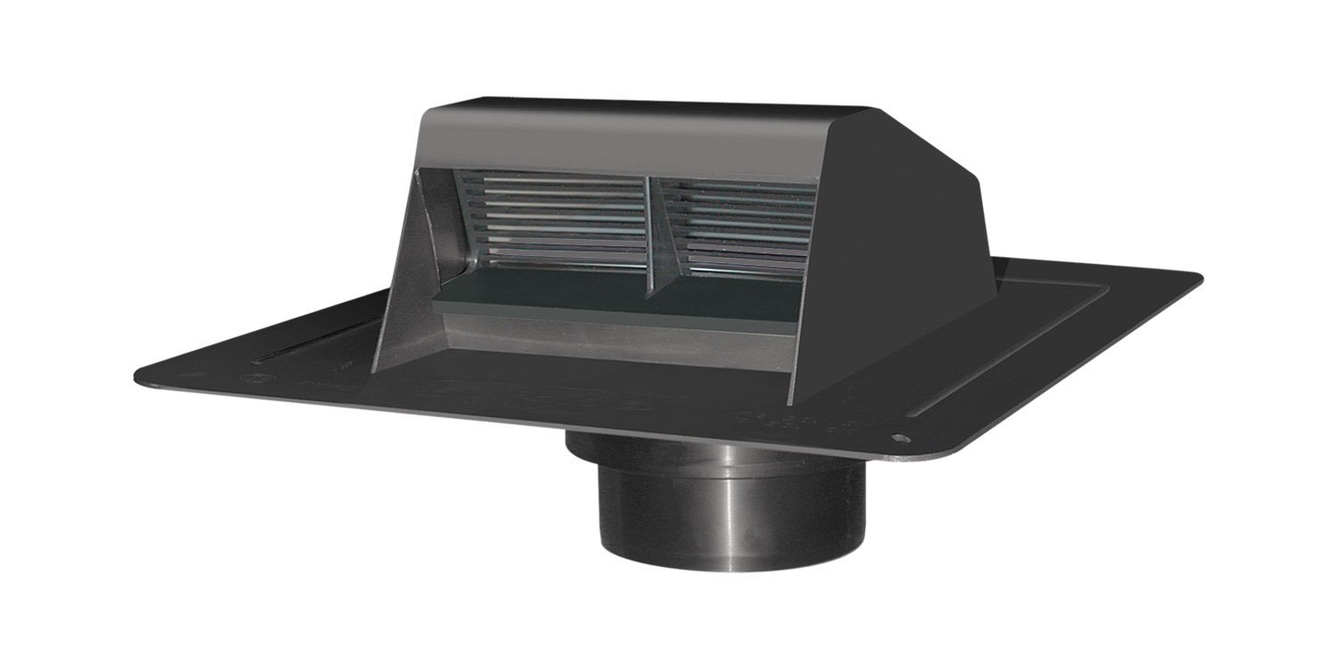Duraflo 6011BL Exhaust Vent with Flap and ATT Collar, Black