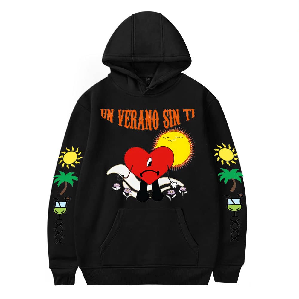 PLMCASE Bad Bunny Hoodie Herren Frauen gedrucktes Mode -Hoodie Sweatshirt  Unisex Sale Street Hip Hop Hoodies,3XL,Black : Amazon.de: Fashion