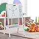 Relaxdays Kinderstandtafel, magnetische Spieltafel, höhenverstellbar, 102-135x55x52 cm, Whiteboard & Kreidetafel, weiß