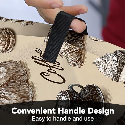 Image of Universal Coffee Maker Cover, Durable Polyester Lightweight Long-Lasting Dustproof Cotton Blend Appliance Protector for Kitchen Countertops (Brown and Soft White)