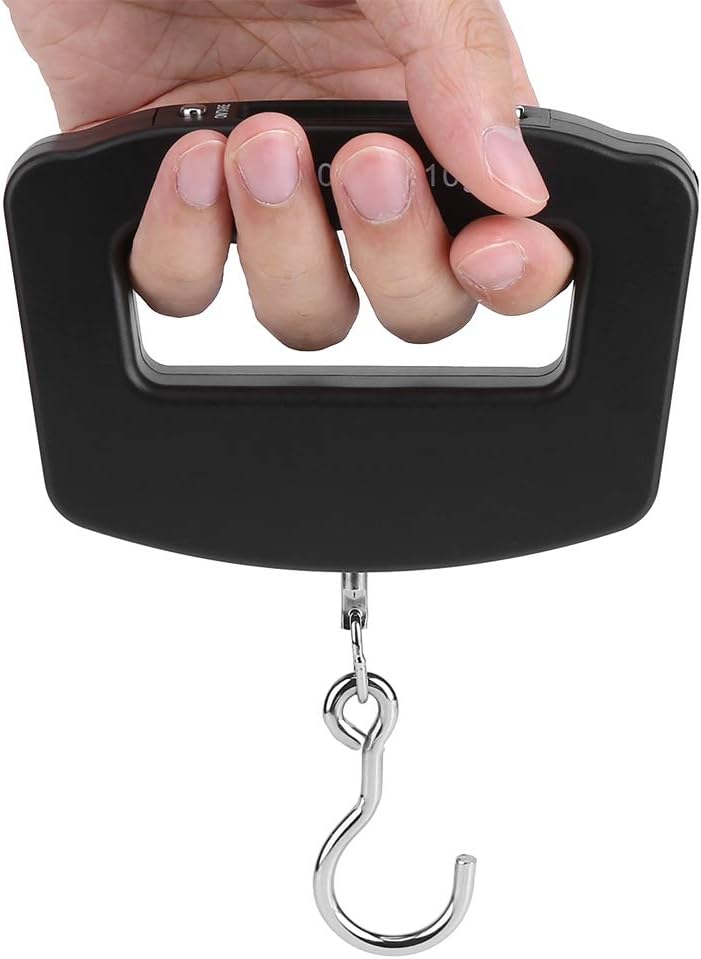 Gavigain Digital Luggage Scale Mini Hanging Electronic Scale with Handle, Large Hook, LCD Display for Travel, Fish Weighing, Support Unit Conversion - KG, G, Lb, Oz