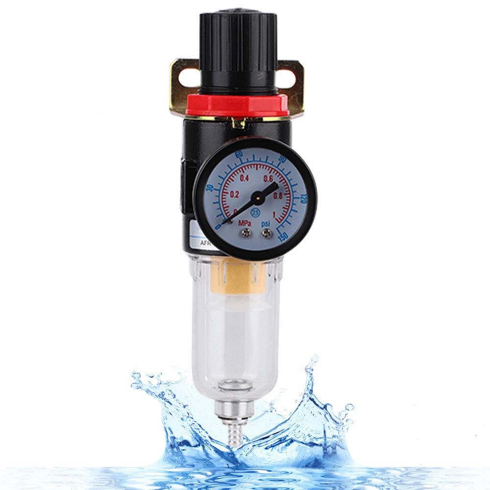 Pneumatic Air Filter Pressure Regulator Combo Piggyback, Air Tool Compressor Filter with Gauge