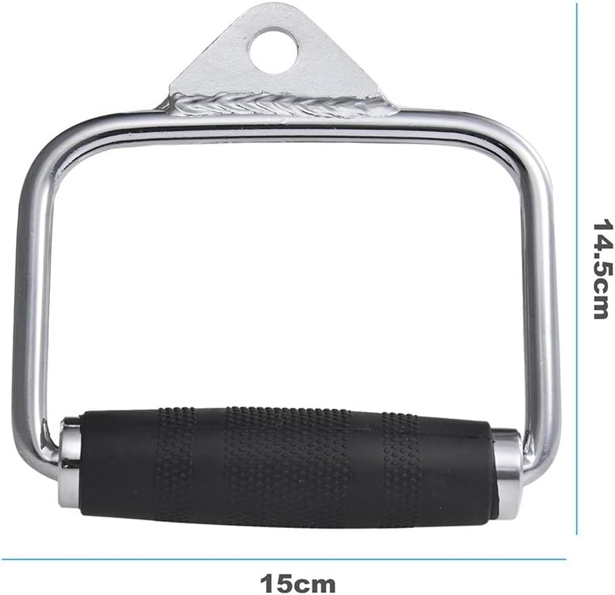 D-Handle with Rubber Non-Slip Tricep Grips Gym Exercise Handles Pull Down Cable Machine Attachment for Home