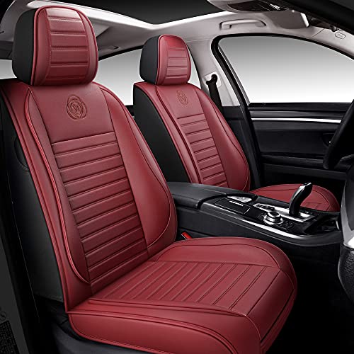 Isen-Coverauto Full Coverage Faux Leather Car Seat Covers Universal Fit For Cars Suvs Trucks, Auto Car Seat Covers In Automotive Interior Accessories Vehicle Car Seat Cushions Full Set (Burgundy) #TOP1