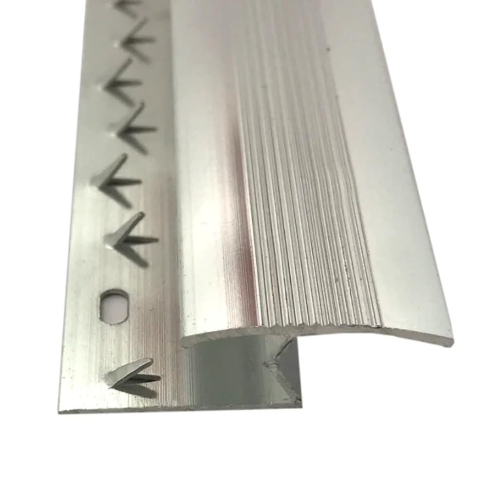 Grandismo® Z Section Extra Long 9ft / 2.7m / 270cm / 2700mm - Carpet to Wood or Laminate Joining Threshold Strip - Trim Metal Door Bar Plate (Silver)