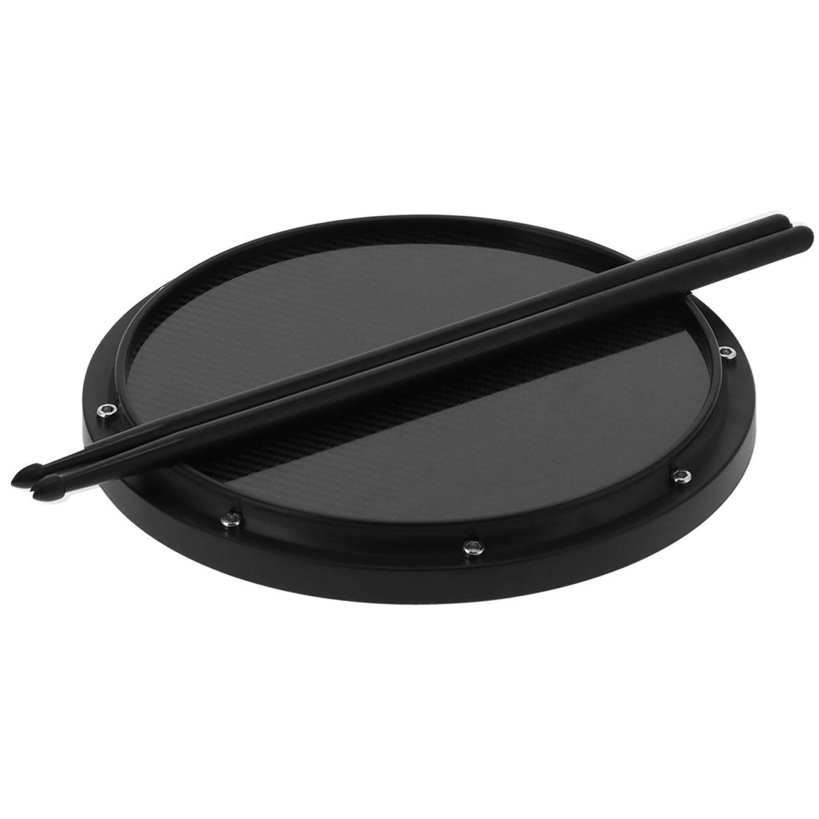 Cryfokt 12-calowy Pad z Włókna Węglowego do Treningu Gry na Perkusji z matą antypoślizgową i Pałeczkami, Idealny dla Początkujących (BLACK)