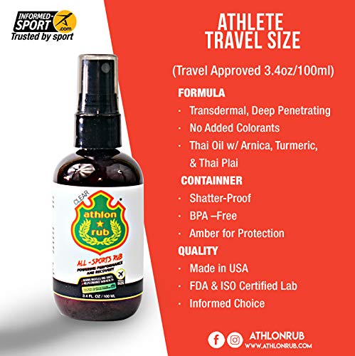 Athlon Rub Muscle Pain Relief - Warm up Herbal Oil For Muscle & Joint Pain Relief | Muscle Recovery, Reduces Stress & Pain | Anti Inflammatory (Arthritis) Muscle Rub | For All Sports (3.4 Oz / 100 ml)