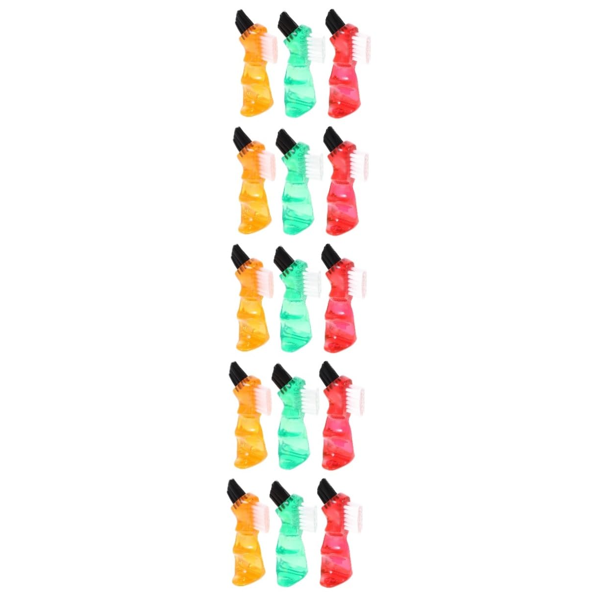 FRCOLOR 15 Piezas Cepillo De Cepillo Para Dentaduras Postizas De Doble Cabeza Cepillos De Doble Cara Mini Para El Hogar Manual Polipropileno De Plástico Viajar Cepillo Interdental