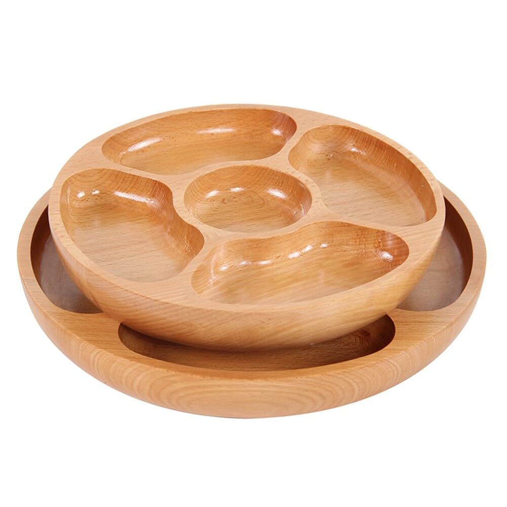 Vassoio Portatutto In Legno Con 3 Scomparti - 20,5x7,5x2 Cm, Per Snack, Antipasti, Frutta E Caramelle