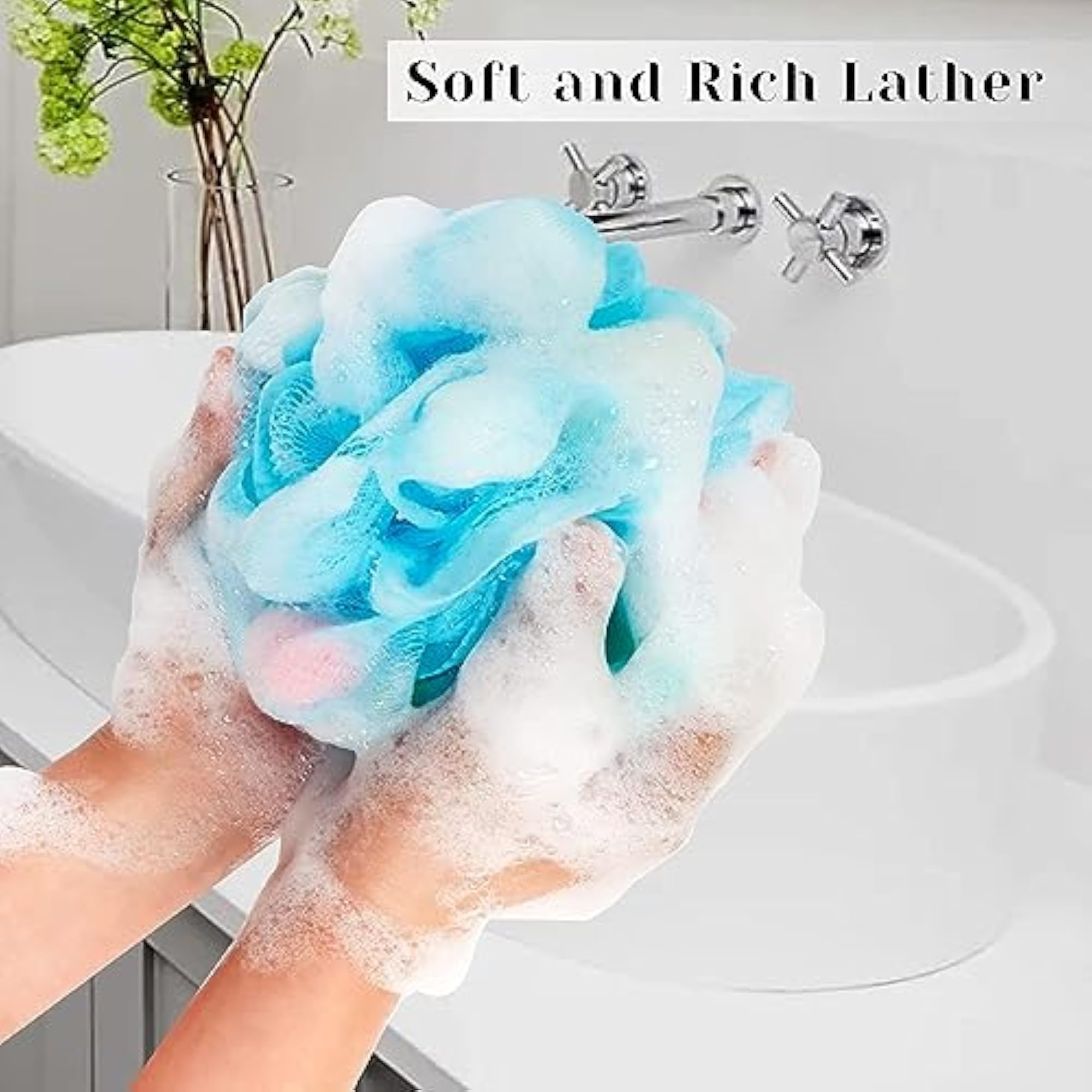 Exfoliating Soft Mesh Loofah Set, Gentle Skin Care, Set of 2