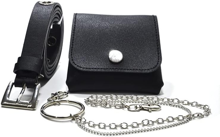 ウエストポーチ レディース パンクベルト付きカジュアルで多用途なレディースチェーンウエストバッグ