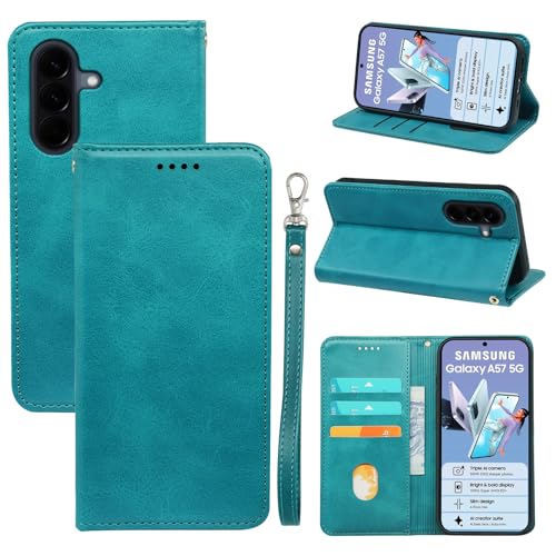 iCarez Galaxy A57 5G SC-54G �p �P�[�X �蒠�^ ? ?[2026�V�f�U�C��]? PU���U�[ TPU �ϏՌ� �h�o �}�O�l�b�g�� �X�^���h�@�\ �g�уP�[�X �J�[�h�|�P�b�g3�����[ �M�����N�V�[ A57 5G �Ή� 6.7�C���` �X