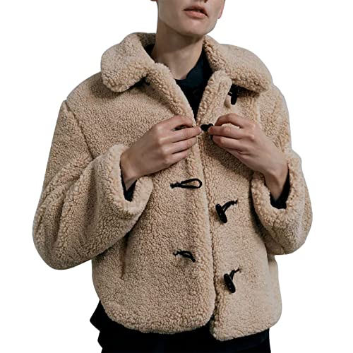 Veste en polaire style européen et américain manteau court chaud pour femme