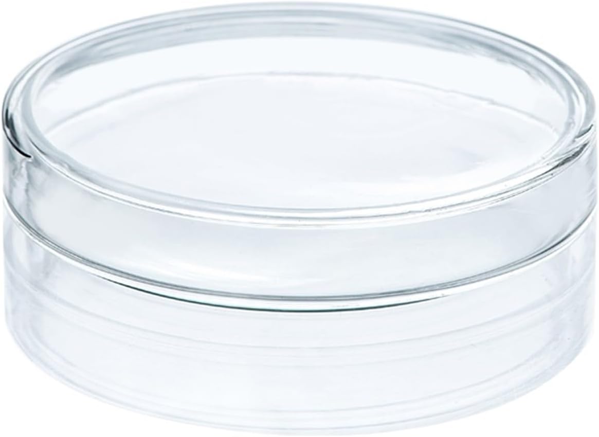 Lab Supplies 2pcs 75mm Glass Petri Dishes with Lids, Clear Borosilicate 3.3 Glass Lab Glassware Heat Resistant Thick Reusable Lab Dishes