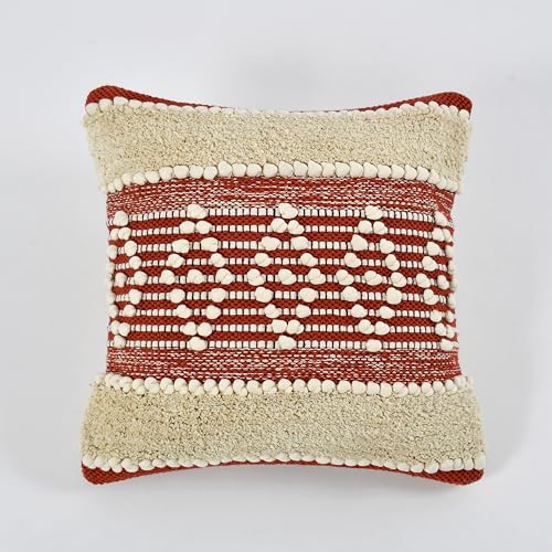 Image of TIB Premium Boho Decorative Throw Cushion Covers, 16 x 16 cm, Set of 2, Cotton. (Maroon Kites)-230 TC