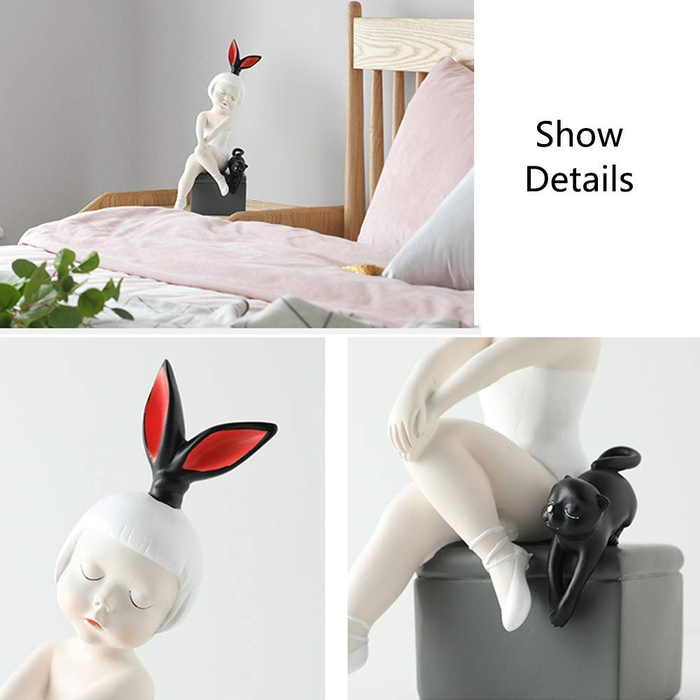 Elegancka figura statua Ornament dziewczyna księżniczka rzeźba moda biurko do salonu pokój dziecięcy dekoracja sypialni prezent, C