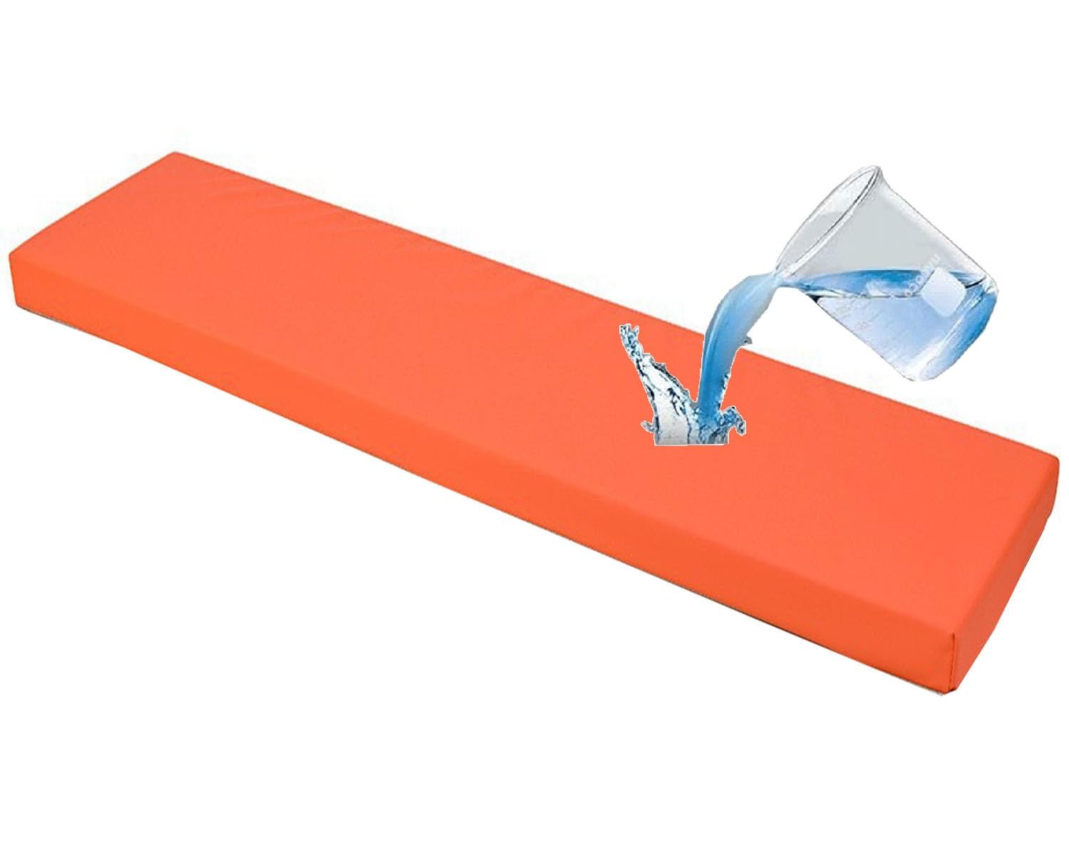 Cojín para Banco Impermeable para Interiores & Exteriores, 5 Cm De Grosor, Cojín para Asiento De Columpio, Antideslizante, para Jardin Patio, Comedor, Columpio(Naranja,160x50 cm)