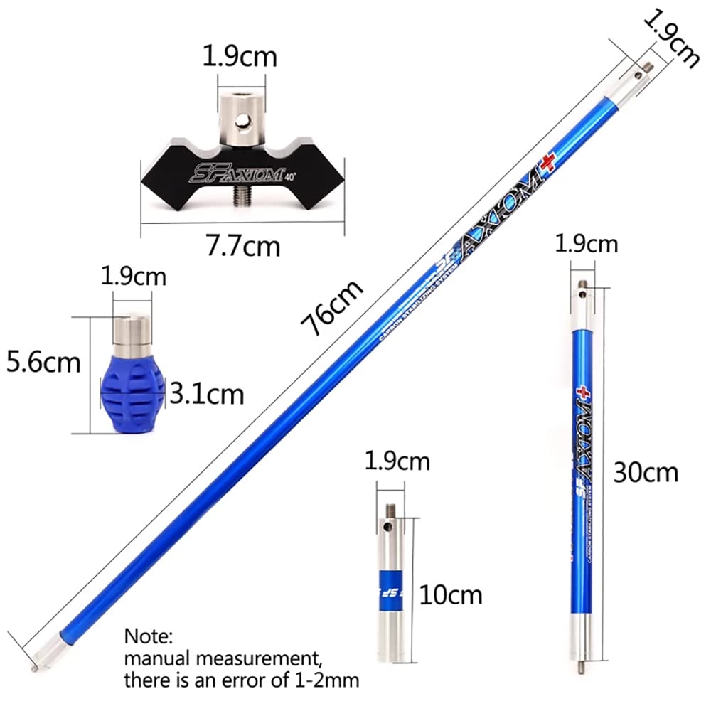 wolfman Tir à l'arc Set Stabilisateur de Barre D'équilibre Set de Tige D'équilibre D'amortisseur en Carbone Pur 3K Tige de Stabilisateur d'arc pour Arc Classique de Compétition Arc à Poulies